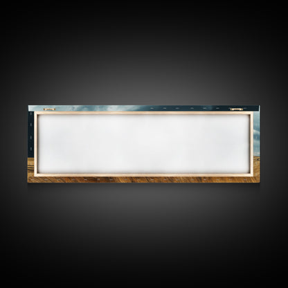 Stormy Farmhouse Canvas Print Rustic Landscape Painting Smoky Mountain Art Horizontal Panoramic Wall Living Room Autumn Decor