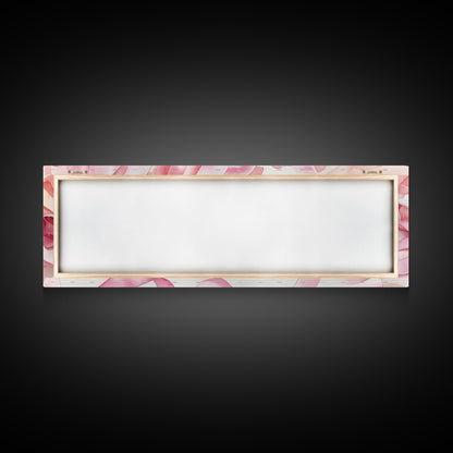 Abstract Ribbon Canvas Print Feminine Pink Abstract Artwork Horizontal Wabi Sabi Decor Minimalist Wall Art Above Sofa Framed Art