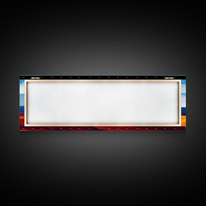 Monument Valley Sunset Framed Canvas Print, Southwest Wall Art, Panoramic Painting, Rustic Art, Landscape Art, Gift Idea, Extra Wide Art