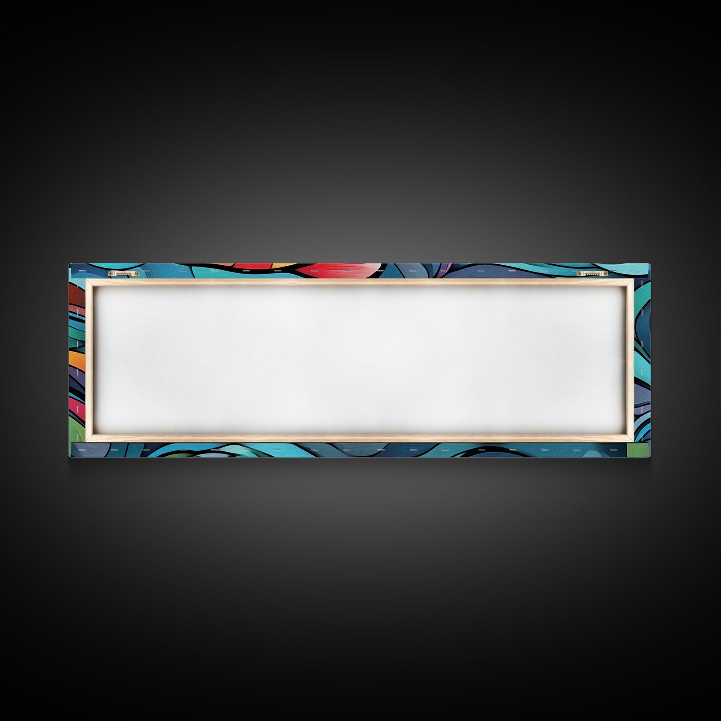 Abstract Goldfish Flow Framed Canvas Print, Whimsical Wall Art, Colorful Art, Teal Painting, Gift Idea, Skinny Wall Art, Bedroom Decor