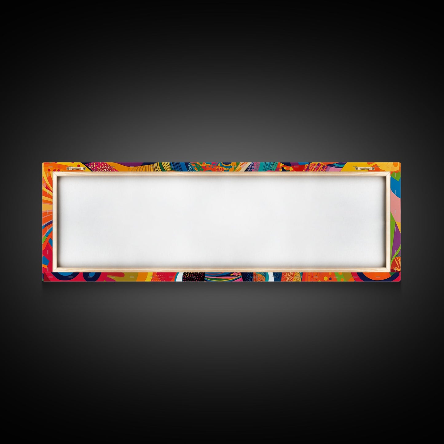 Vibrant Canvas Print of Colorful Abstract Elephant Wall Art, African Art, Whimsical Living Room Art, Boho Art, Horizontal Wall Art