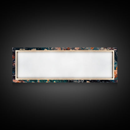 Vibrant Peacock Framed Canvas Print Mosaic Wall Art Boho Style Rustic Decor Above Sofa Art Living Room Statement Piece