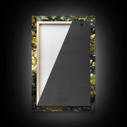 Majestic Oak Tree Framed Canvas Print Rustic Landscape Painting Oak Tree Art Above Couch Decor Living Room Wall Art Gift Idea