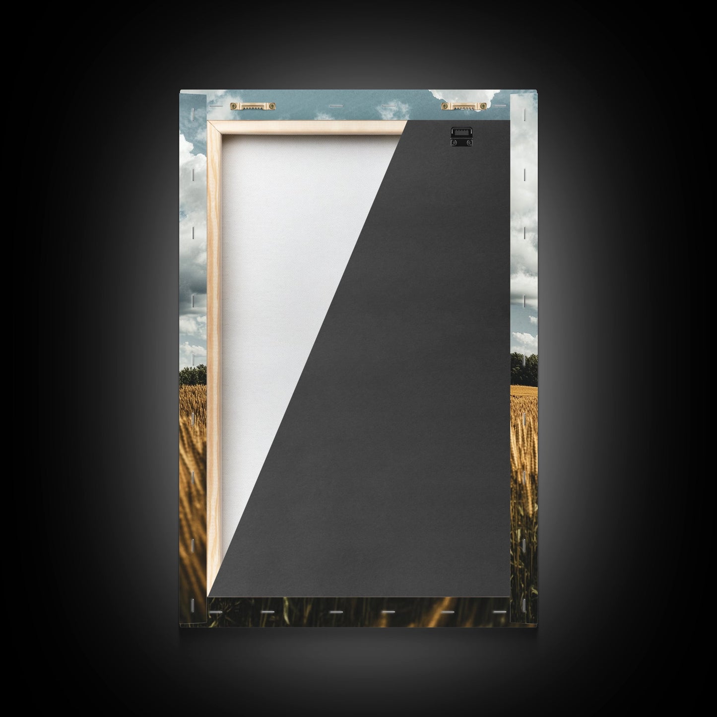 Wheat Field Windmill Framed Canvas Print Rustic Farmhouse Artwork Windmill Wall Art Minimalist Landscape Wall Decor Living Room Art