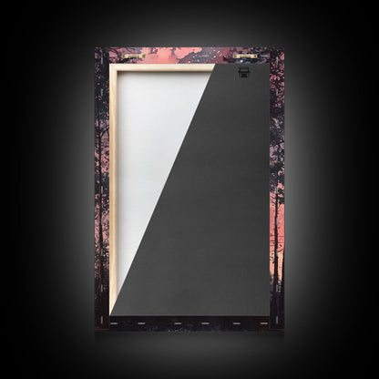 Starry forest scene painting on framed canvas print, forest at dusk painting, smoky mountain art, wabi sabi art, above couch decor