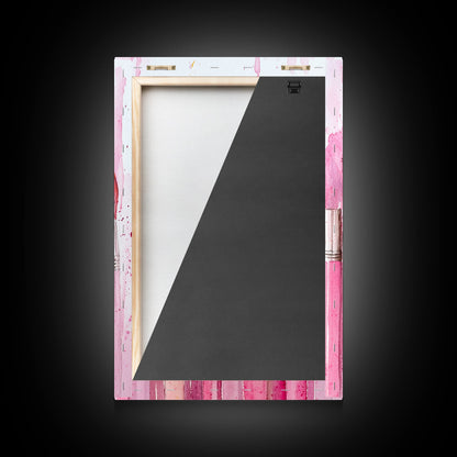 Painterly Brushes Canvas Print Pink Abstract Art Whimsical Art Rustic Decor Minimalist Dorm Wall Art Gift Idea Art Nouveau