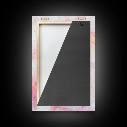 Elegant Floral Hair Accessories Canvas Print, Whimsical Art, Feminine Wall Art, Pink Abstract Art, Light Pink Wall Art, Bedroom Decor