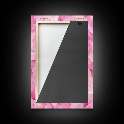 Abstract light pink wall art modern ribbons canvas print perfect addition to minimalist aesthetic boho decor vertical skinny art