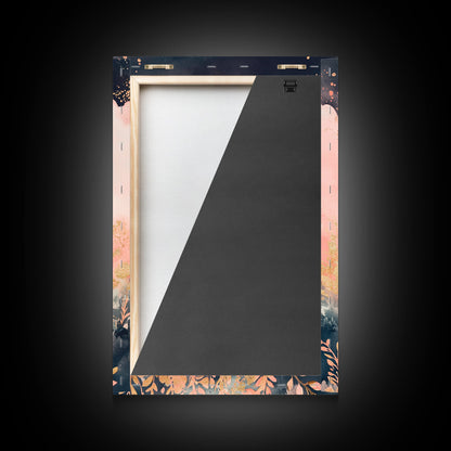 Moody dark romance painting with gold accents framed canvas print autumn-inspired wall decor rustic wabi sabi art farmhouse gift