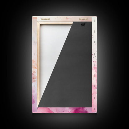 Gemstone Painting Framed Canvas Print Moody Abstract Art in Light Pink Wall Art Bedroom Decor Rustic Aesthetic Living Room Accent