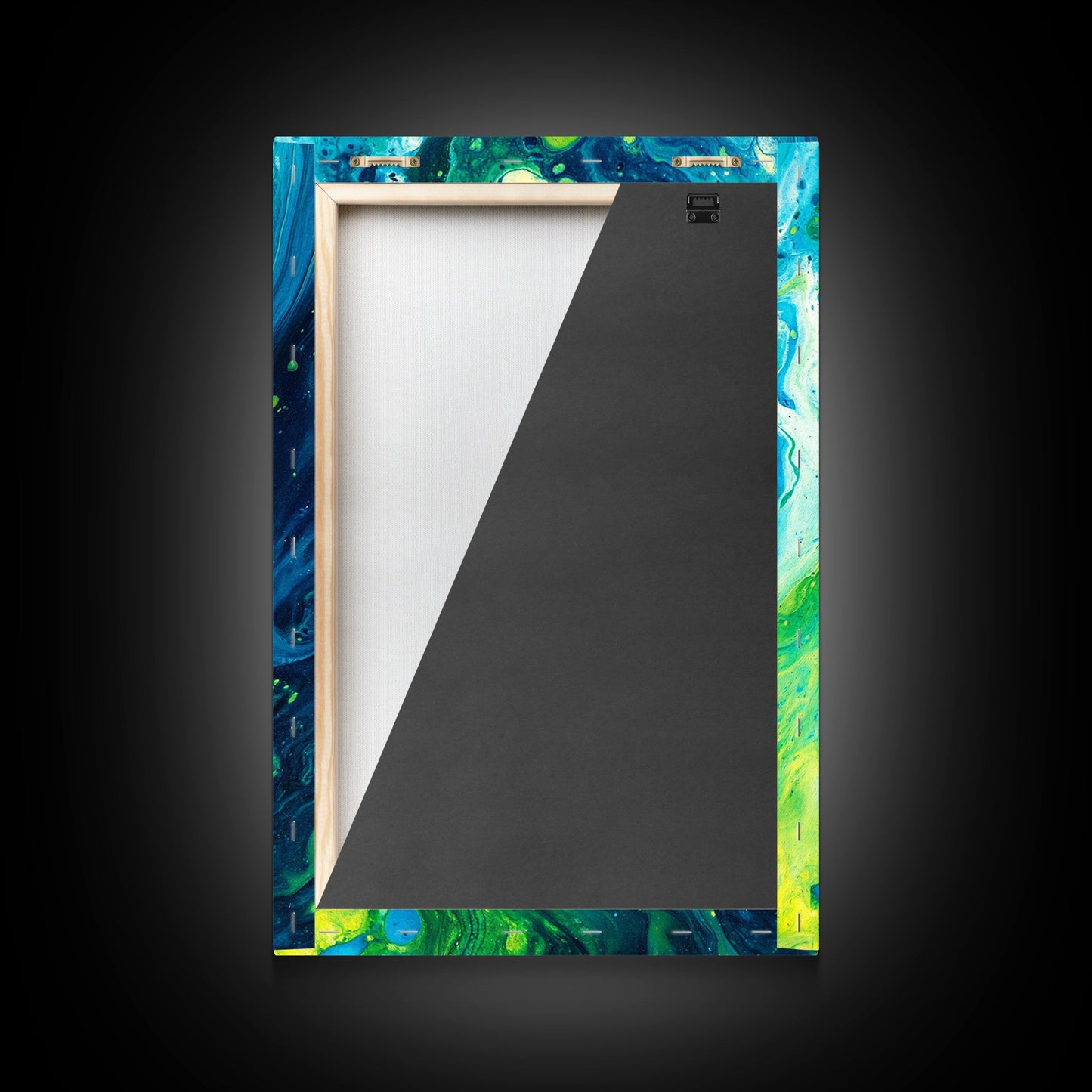 Blue and Green Abstract Canvas Print, Stunning Geometric Wall Art Ideal for Nautical Decor or Contemporary Above Couch Wall Art