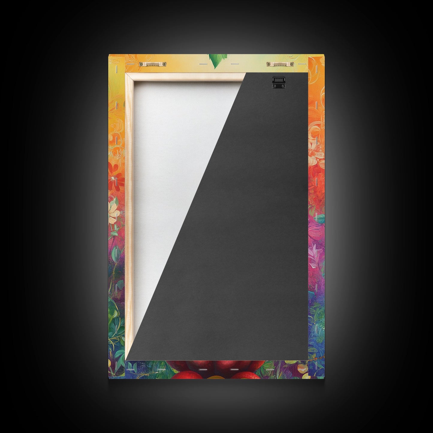 Fruit Pyramid Canvas Print with Whimsical Still Life Art, Vibrant Food Review Wall Art, Rustic Farmhouse Decor for Kitchen or Dining Area