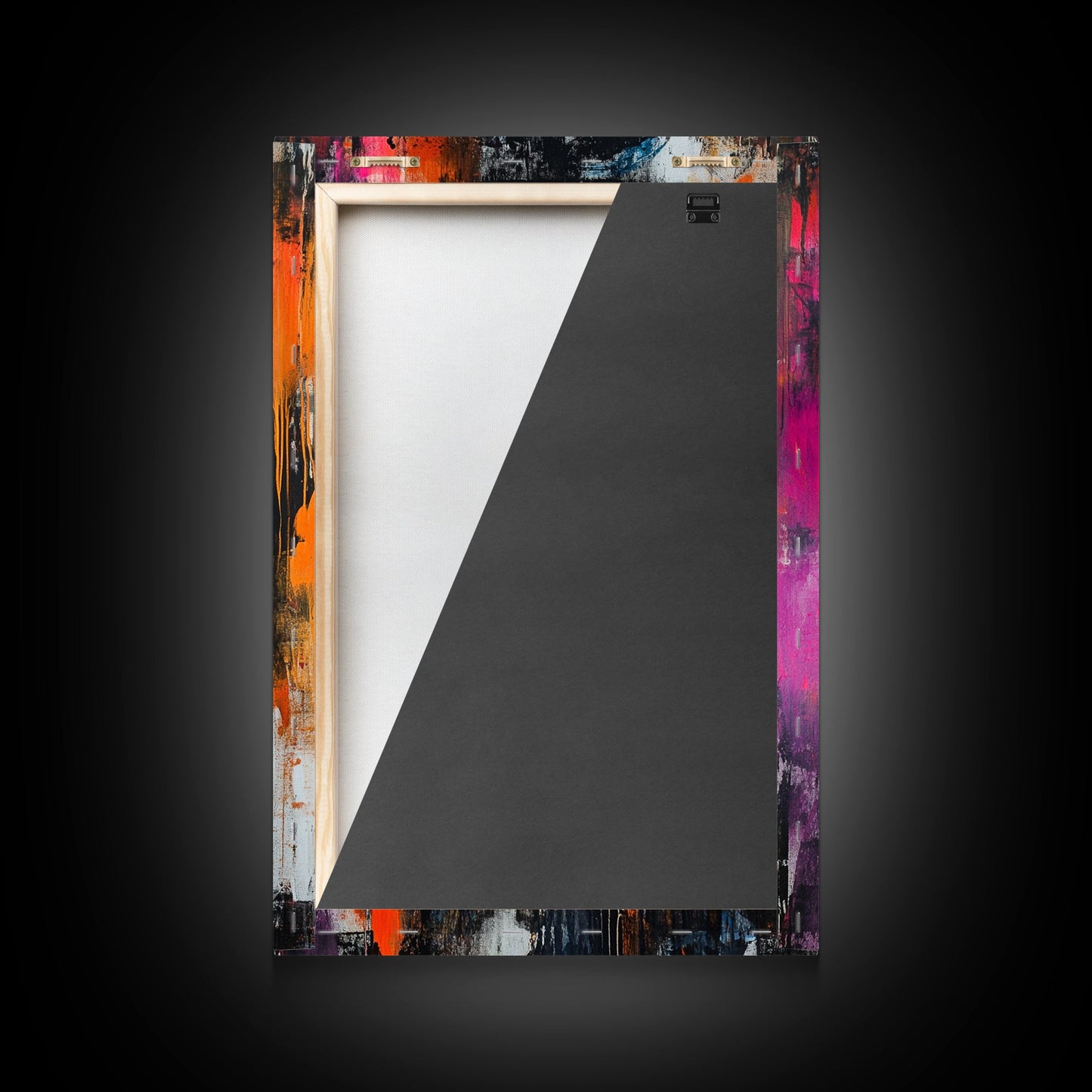 Vibrant Abstract Face Framed Canvas Print, Moody Woman Wall Art, Boho Living Room Decor, Gift Idea for Her, Unique Rustic Art