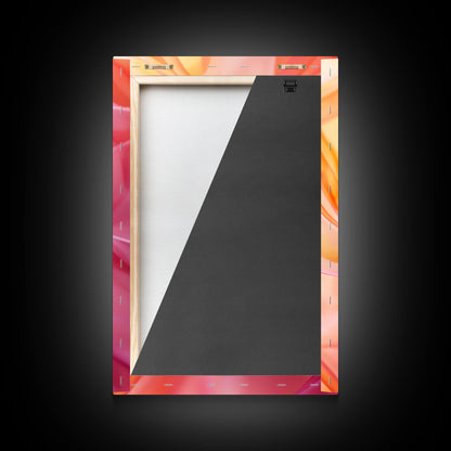 Sheer Pink and Orange Canvas Print with Light Pink Wall Art Aesthetic and Minimalist Zen Decor for Bedroom or Guest Room