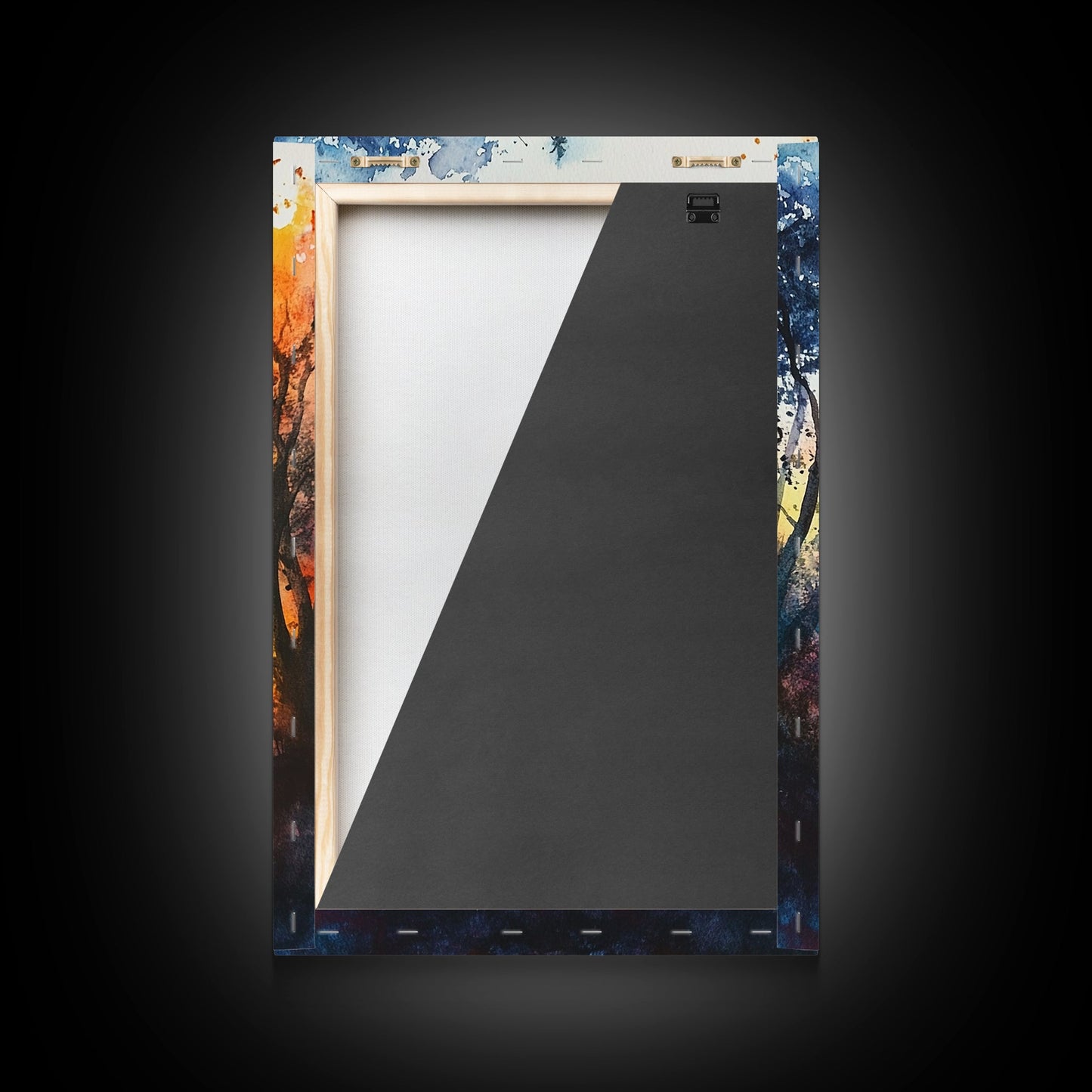 Autumn Whimsical Scene Framed Canvas Print Nature Inspired Art Vibrant Colors Rustic Fall Decor Wildflower Painting Living Room Gift Idea