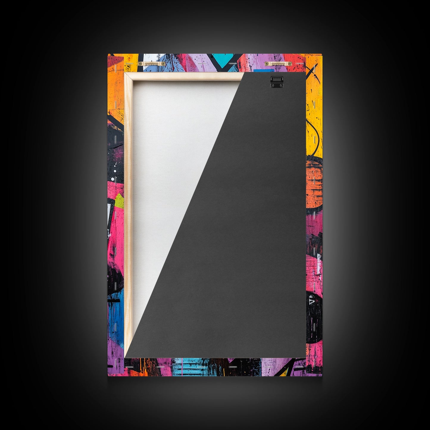 Bold Graffiti Framed Canvas Print, Urban Street Art Style Wall Decor, Moody Abstract Art, Gift Idea for Him, Living Room Wall Art