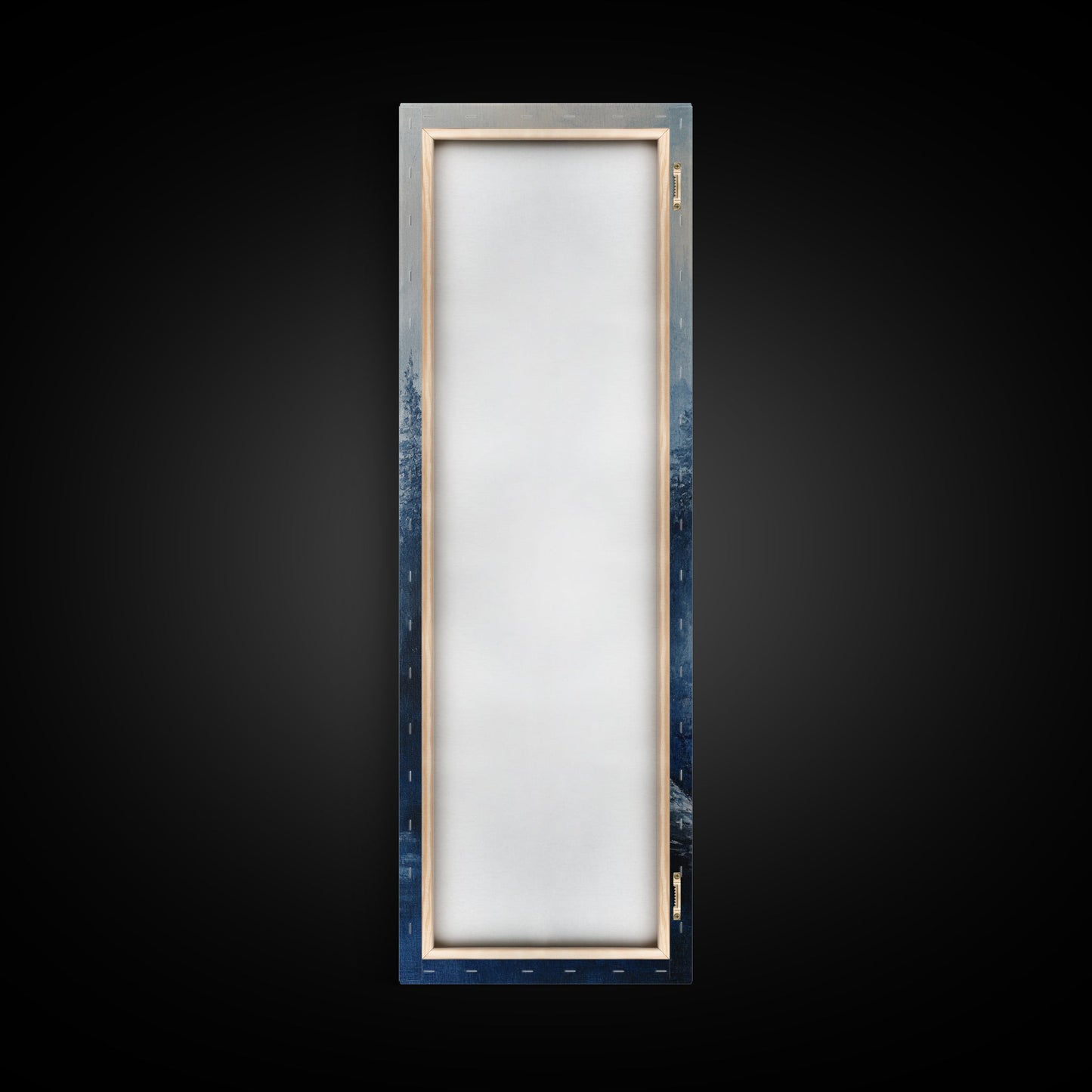 Misty Mountains, smoky mountain art, moody art, panoramic painting, vertical wall art, rustic decor, Canvas Print