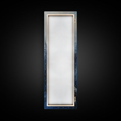 Misty Mountains, smoky mountain art, moody art, panoramic painting, vertical wall art, rustic decor, Canvas Print