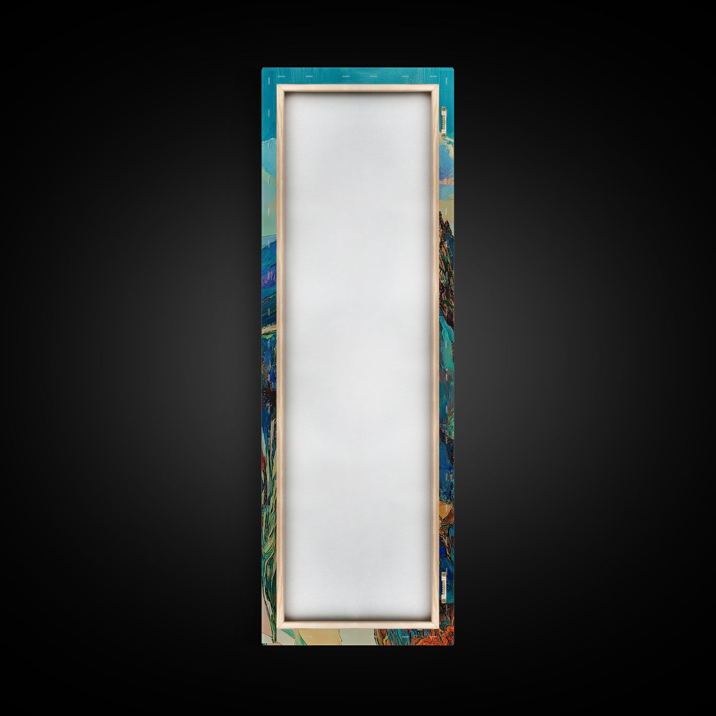 Mountain Painting, Canvas Print, sunset wall art, pink orange wall art, extra wide art, panoramic painting, landscape painting