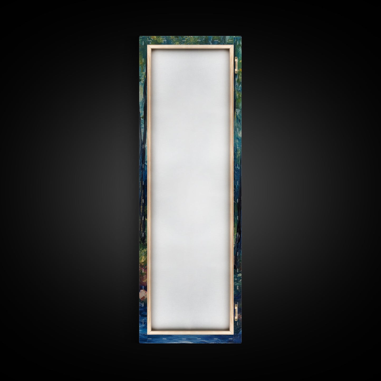 Autumn Forest Path, forest at dusk painting, birch tree painting, moody art, landscape painting, vertical wall art, Canvas Print