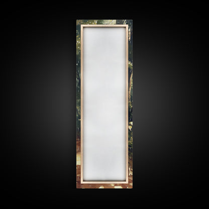 Forest Path, Sunlit Trees, Woodland Art, Framed Canvas Print, Landscape Painting, Tall Narrow Art, Rustic Décor