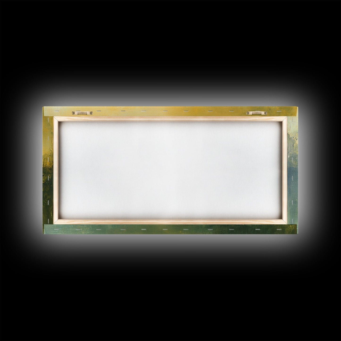 Abstract Landscape, Moody Art, Horizon Painting, Green Wall Art, Extra Wide Art, Panoramic Art, Framed Canvas Print, Living Room Art