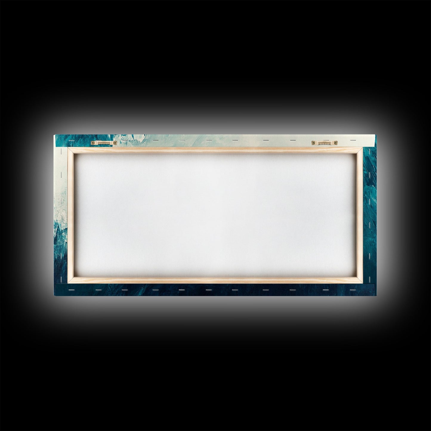 Abstract Ocean Painting, Teal Wall Art, Coastal Wall Art, Extra Wide Art, Framed Canvas Print, Nautical Decor, Wabi Sabi Art