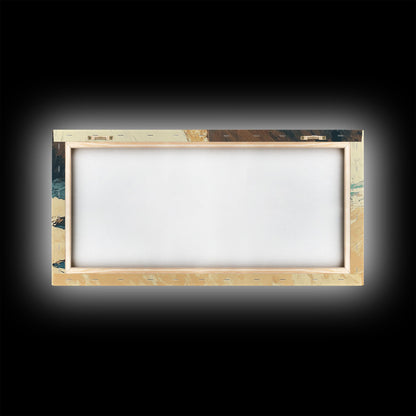 Lone Beach Wanderer, Framed Canvas Print, landscape painting, moody art, wabi sabi wall art, extra wide art, above bed wall art