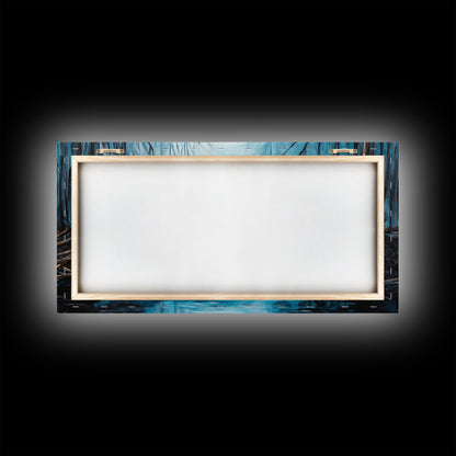 Biber, Fluss, Landschaftsmalerei, extrabreites Kunstwerk, Panoramabild, stimmungsvolle Kunst, gerahmter Leinwanddruck, rustikale Wandkunst, Schlafzimmerkunst