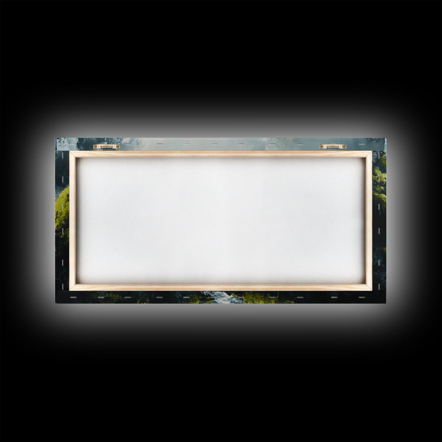 Waterfall Moss, green wall art, framed canvas print, mountain painting, zen wall art, rustic decor, original painting, above couch art