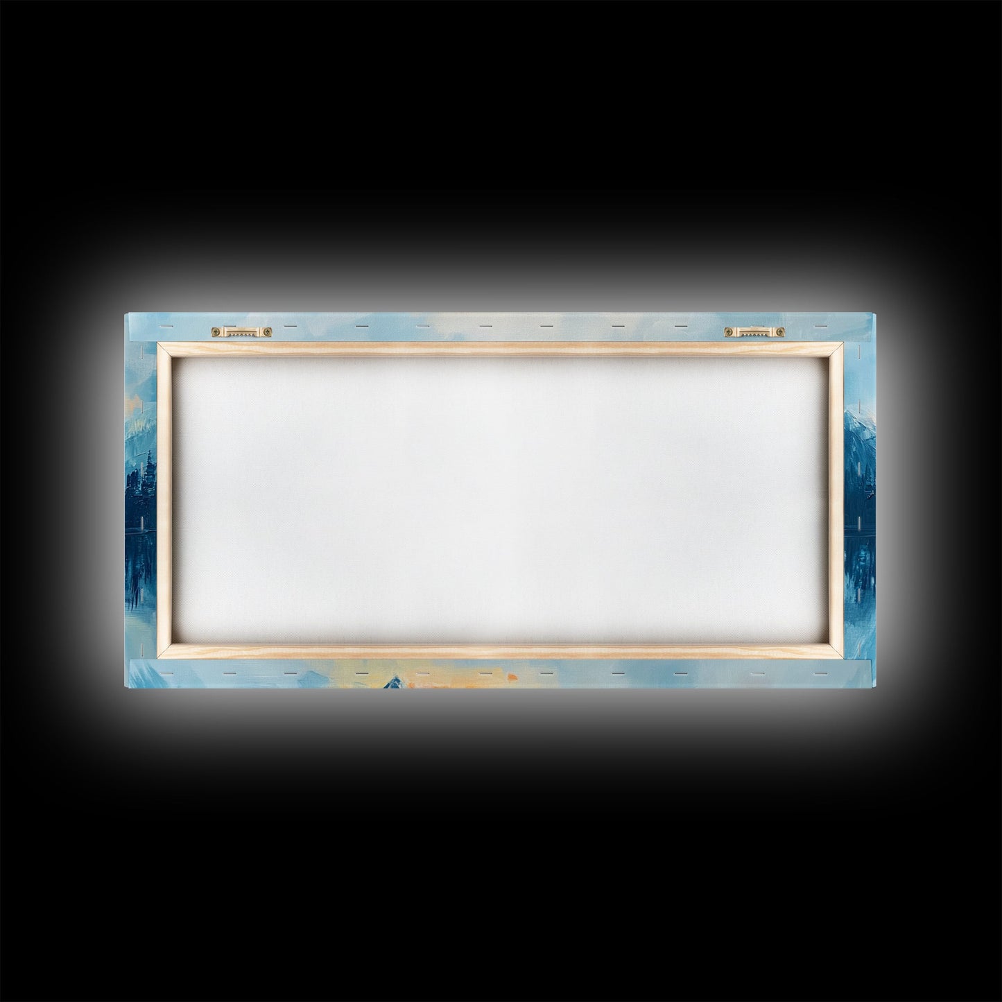 Lake Reflection, Sunset Mountains, Panoramic Art, Framed Canvas Print, Mountain Painting, Lake Art, Horizontal Wall Art, Bedroom Art