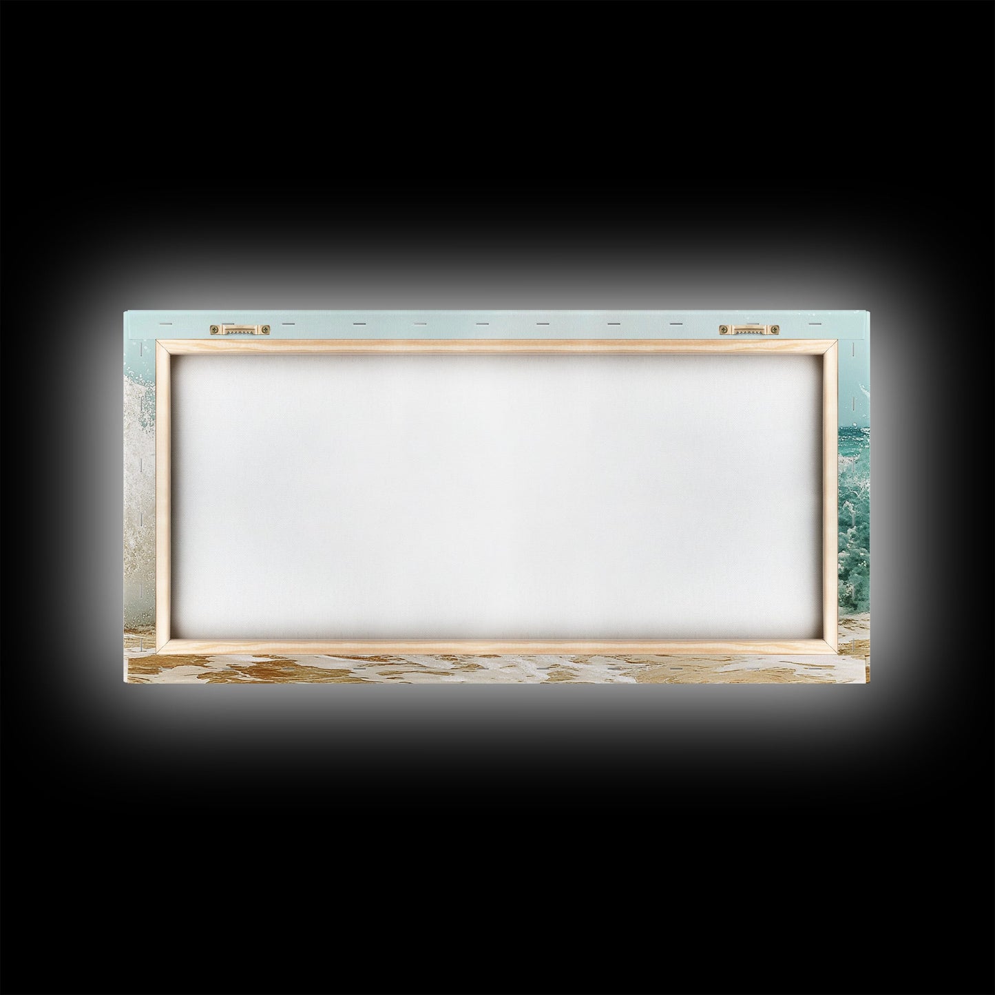 Meereswelle, Strandspritzer, Panoramabild, gerahmter Leinwanddruck, Surf-Wandbild, nautische Dekoration, Küsten-Wandbild, extra breites Bild