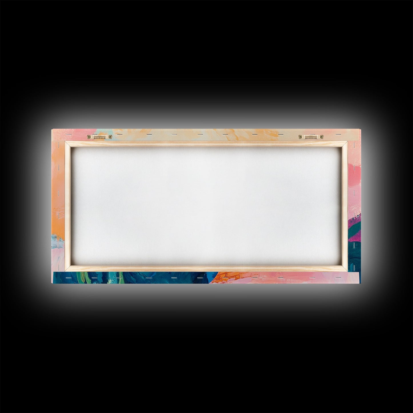 Prickly Pear Cactus, agave painting, southwest wall art, boho art, pink orange wall art, extra wide art, Framed Canvas Print