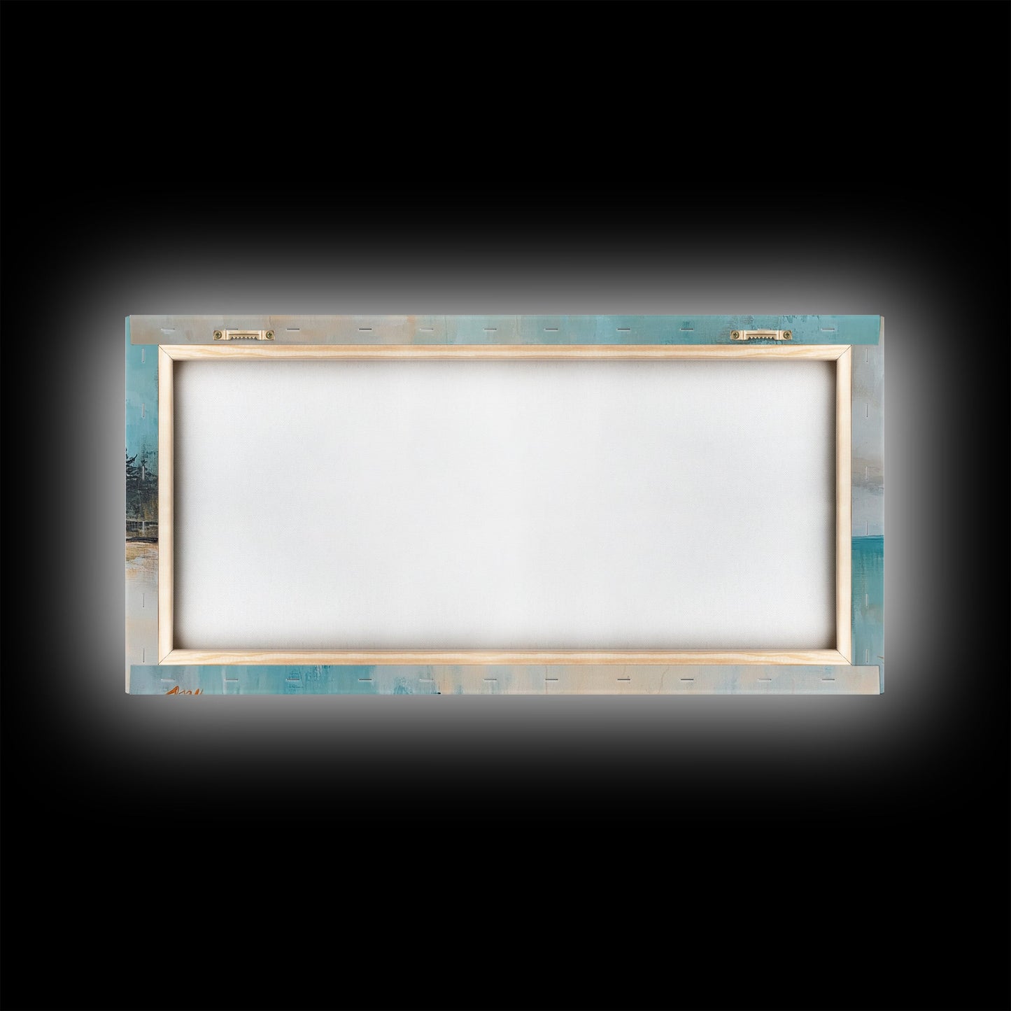 Ruhige Strandlandschaft, gerahmter Leinwanddruck, Küstenmalerei, Seestück, extra breites Kunstwerk, maritime Wandkunst, Schlafzimmerkunst