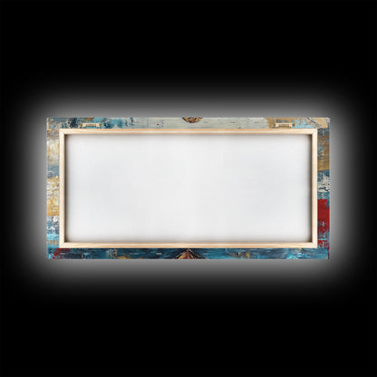 Nautischer Anker, Küstendeko, Rustikale Wandkunst, Extra breites Bild, Nautische Wandkunst, Horizontale Wandkunst, Gerahmter Leinwanddruck, Wohnzimmerkunst