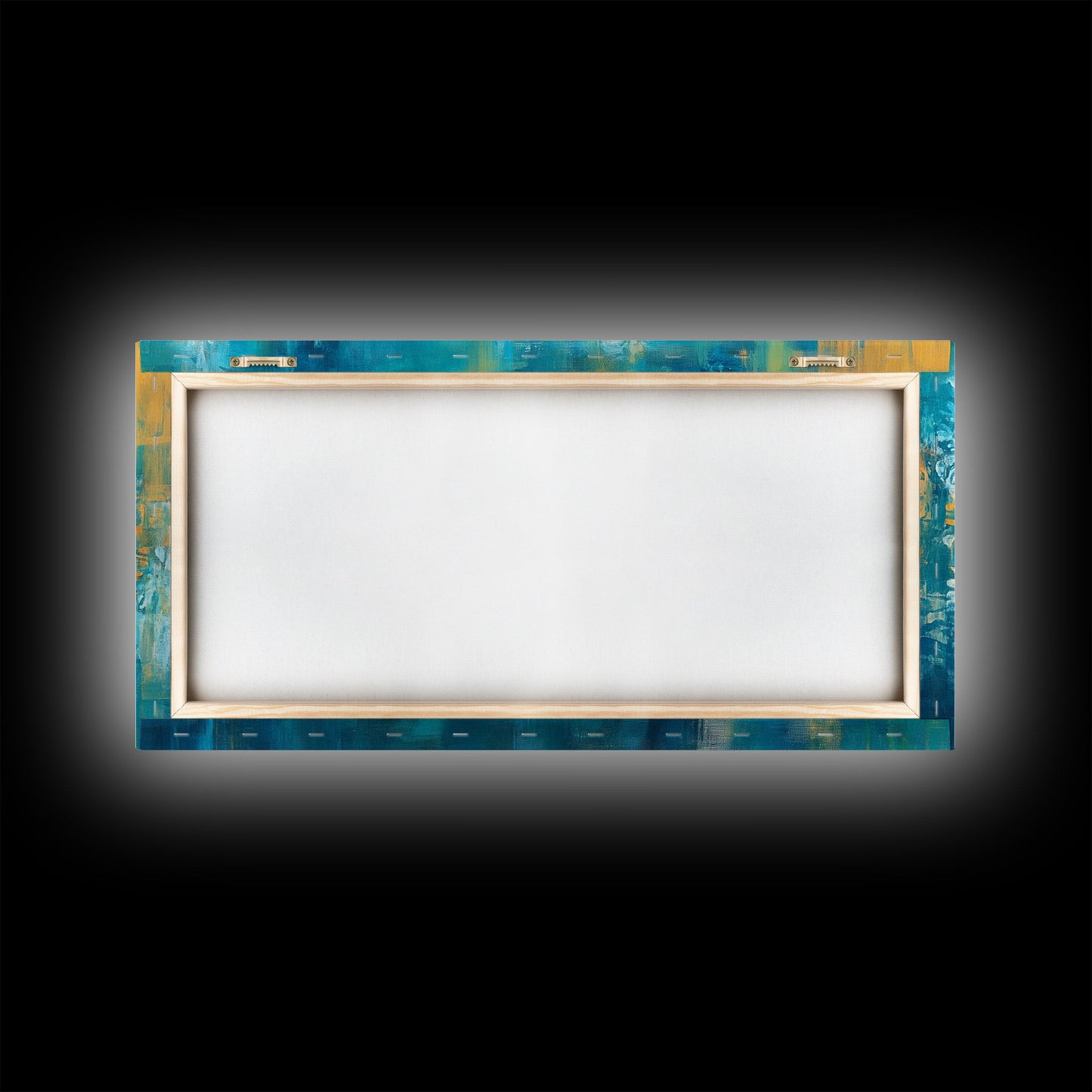 Abstrakte Blumenmotive, botanische Drucke, Küstenlandschaftskunst, Wabi-Sabi-Kunst, gerahmter Leinwanddruck, extrabreite Kunstdrucke, Wandbilder in Blau und Gold