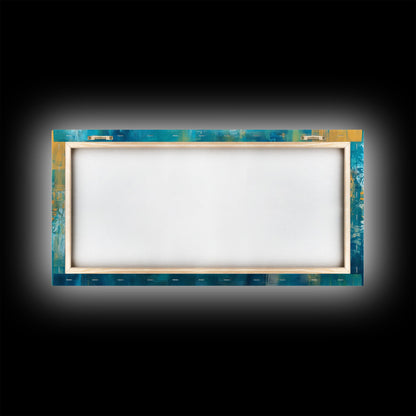 Abstrakte Blumenmotive, botanische Drucke, Küstenlandschaftskunst, Wabi-Sabi-Kunst, gerahmter Leinwanddruck, extrabreite Kunstdrucke, Wandbilder in Blau und Gold