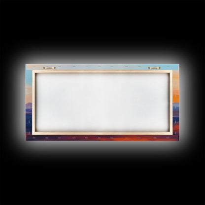 Southwest Landscape, Mountain Painting, Rustic Decor, Framed Canvas Print, Desert Sunset Art, Joshua Tree Art, Earthy Tones Art