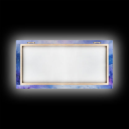 Snowy Mountain Art, Winter Landscape, Framed Canvas Print, Above Couch Art, Panoramic Painting, Mountain Painting