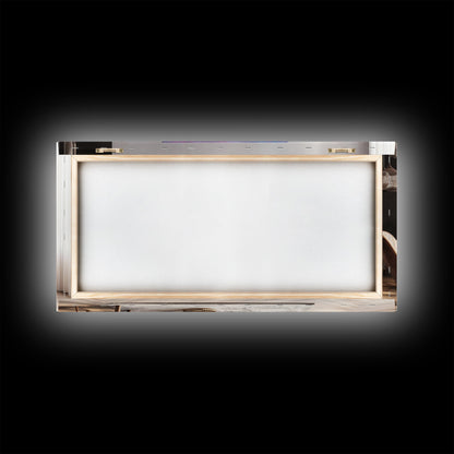 Rote Couch, Sonnenuntergangsgemälde, Kunst für über dem Sofa, Küstenwandkunst, Stranddeko, Panoramabild, gerahmter Leinwanddruck, Wohnzimmerkunst