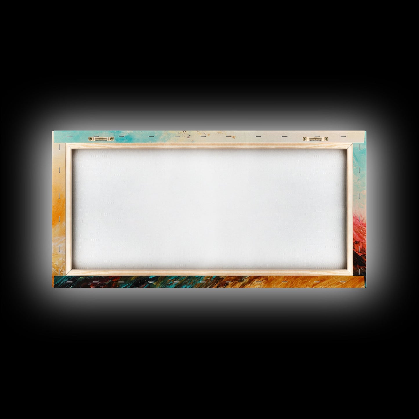 Windiger Herbst, gerahmter Leinwanddruck, Herbstwandbild, abstrakte Landschaft, extra breites Gemälde, Panoramabild, Herbstdekoration