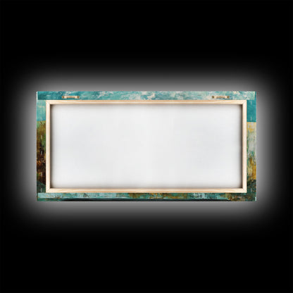 Infinity-Pool, Leinwanddruck, moderne Landschaftskunst, minimalistisches Dekor, extra breites Gemälde, blau-grüne Wandkunst, zeitgenössische Kunst