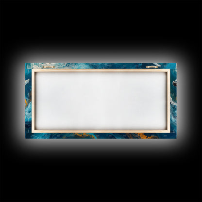 Blauwal, Meereswellen, Leinwanddruck, Walgemälde, maritime Dekoration, Küstenwandkunst, Seestück, extra breites Kunstwerk