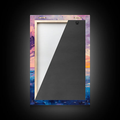 Sailboat Painting, Ocean Sunset Art, Nautical Wall Art, Coastal Landscape, Romantic Seascape, Living Room Art, Canvas Print