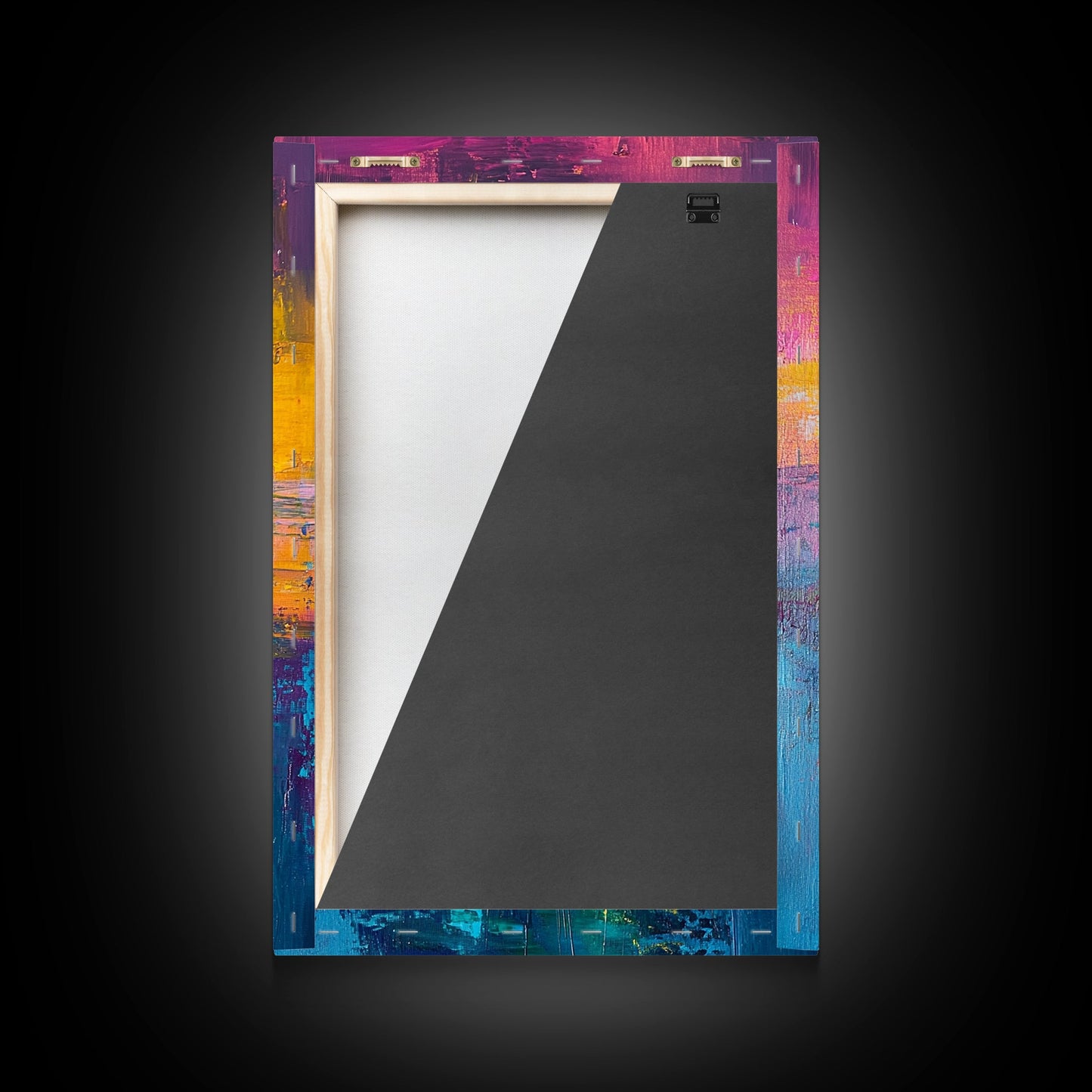 Sunset Pier Painting, Coastal Landscape Art, Vibrant Seascape, Nautical Wall Art, Bold Color Decor, Framed Canvas Print