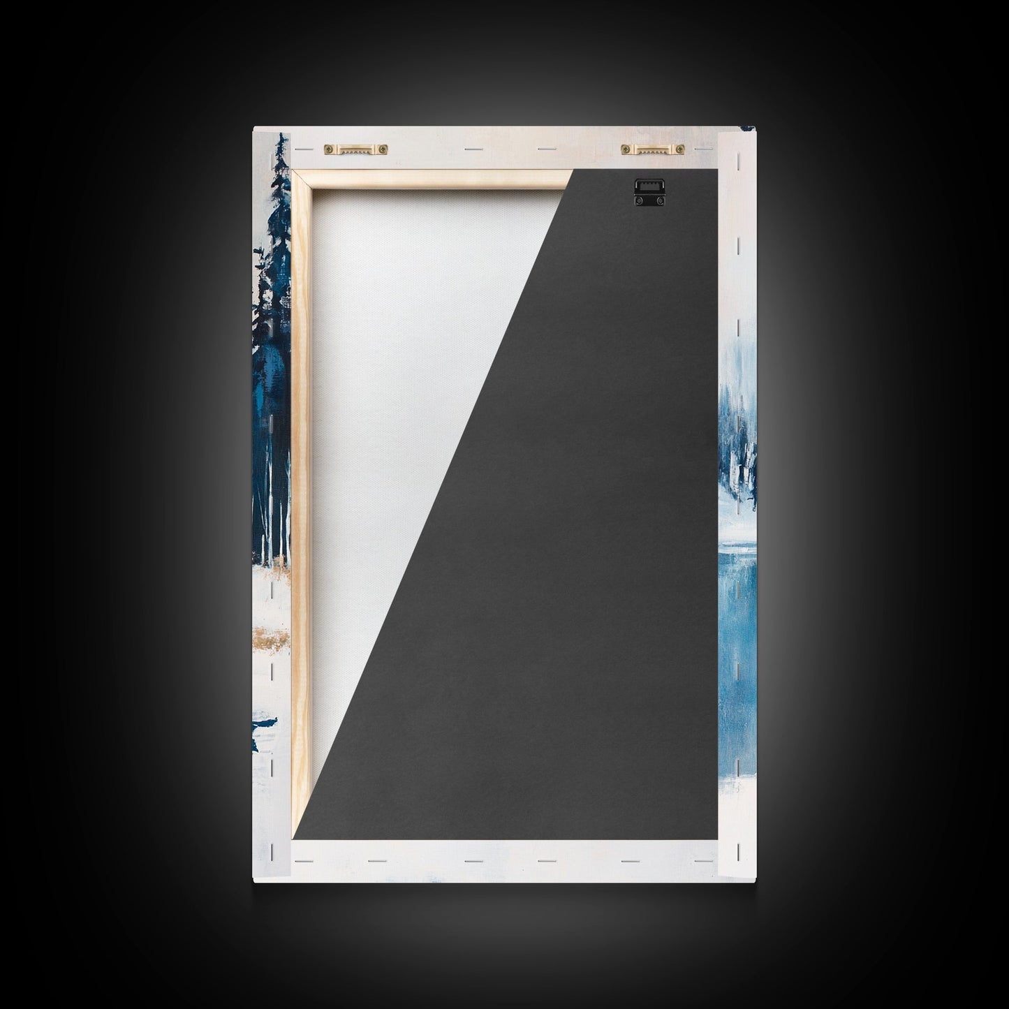 Snowy Mountain Scene, pine tree art, smoky mountain art, landscape painting, framed canvas print, rustic wall art, above sofa art