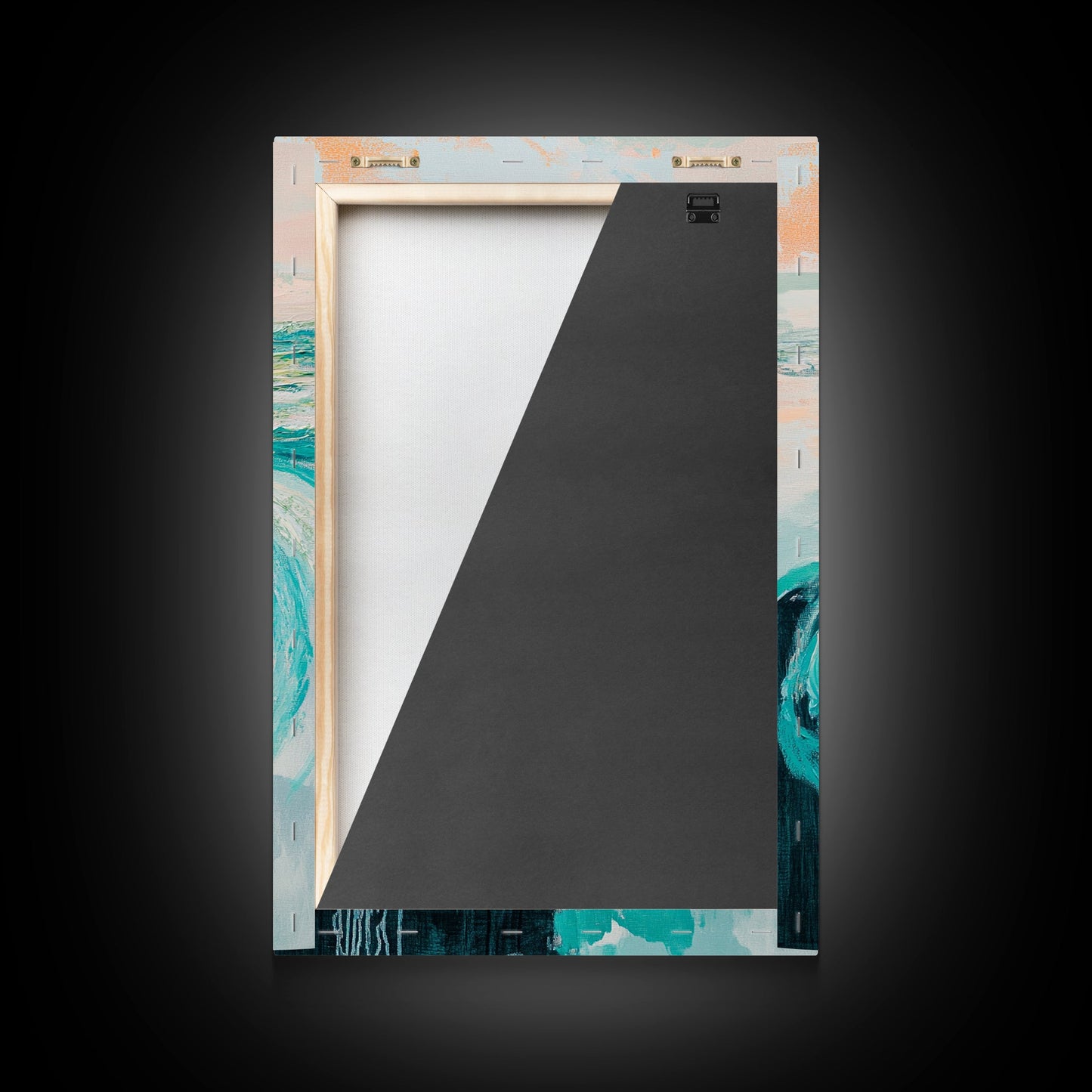 Ocean Rock Waves Canvas Print Coastal Wall Art, Beach House Decor, Abstract Seascape Painting, Nautical Art, Modern Minimalist Art