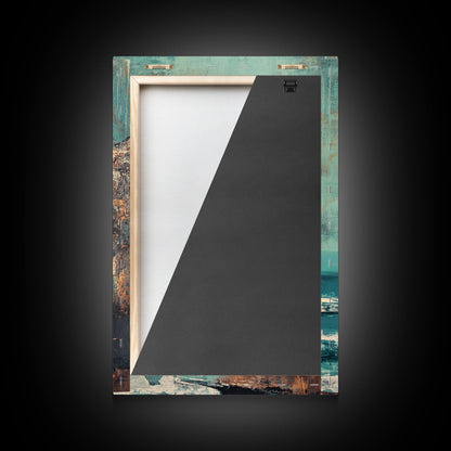 Cliffside Ocean View Canvas Print, Coastal Wall Art, Beach Landscape Painting, Seascape Art, Nautical Home Decor, Large Wall Art