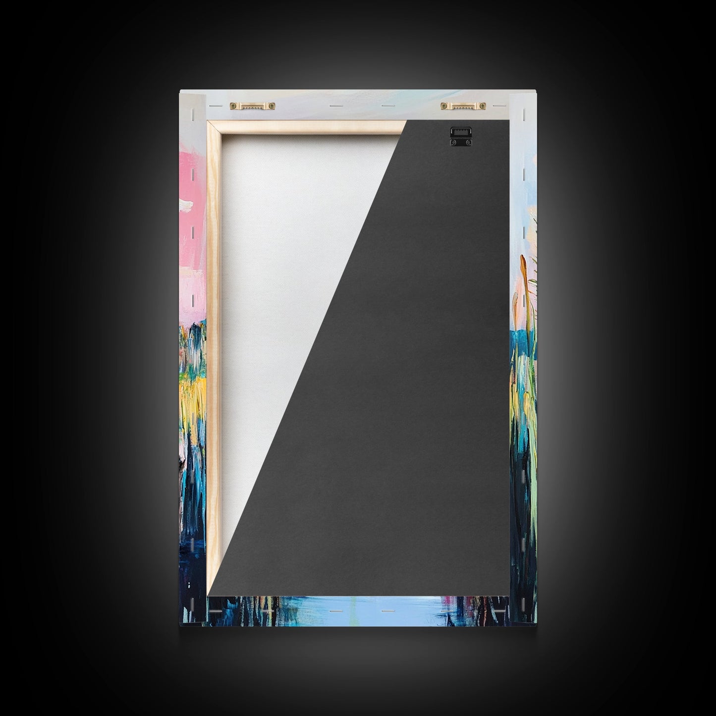 Lakeside Serenity Framed Canvas Print | Nature Landscape Painting | Peaceful Water Reflection Art | Boho Wall Decor | Pastel Colors