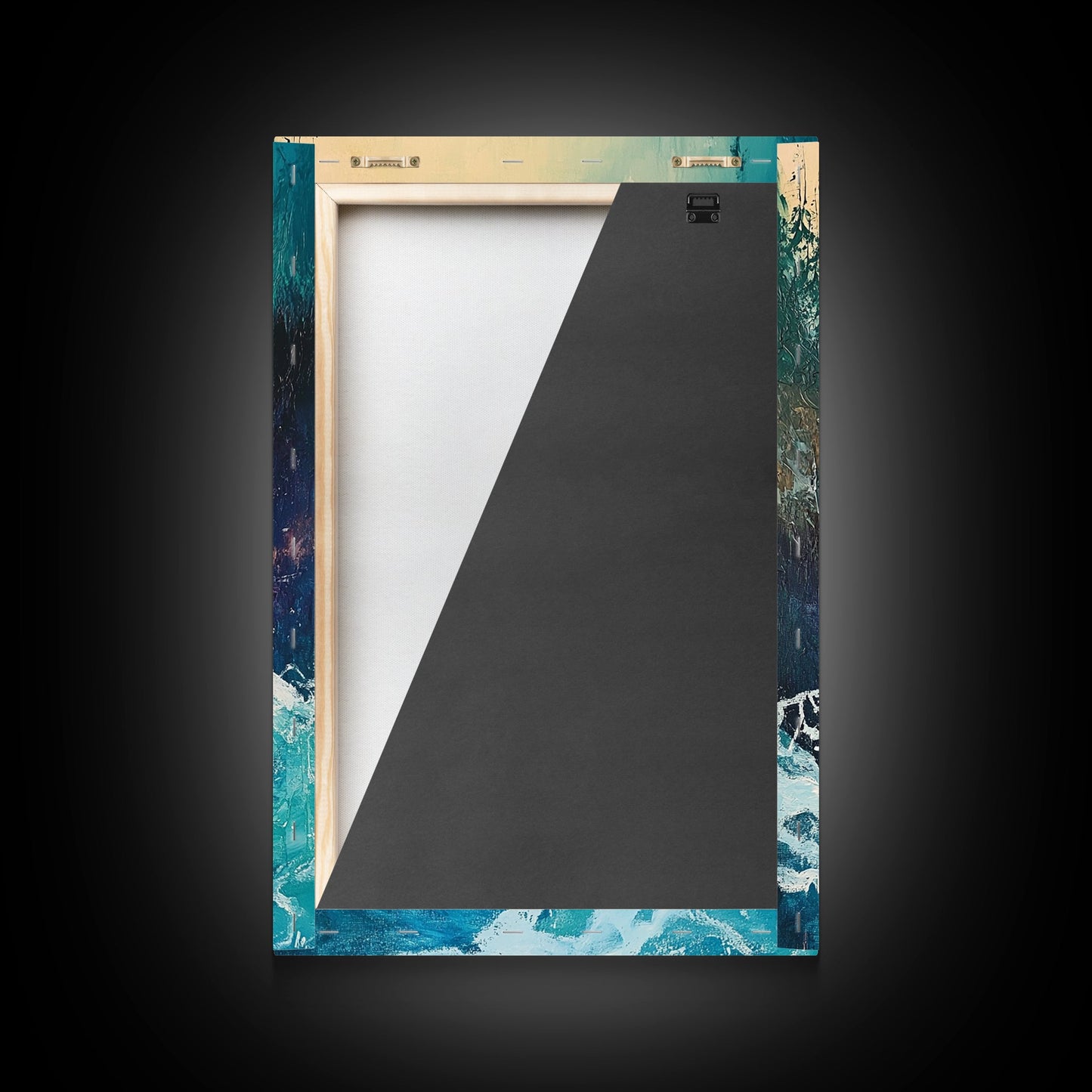 Rushing Waterfall Framed Canvas Print Nature Landscape Wall Art, Wilderness River Painting, Cabin Art, Mountain Stream Artwork